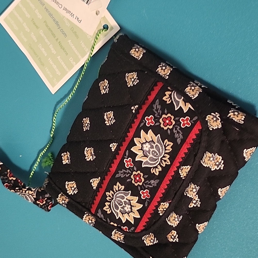 Vera Bradley Classic Black Brand New Drawstring Backpack & Wallet 14" H 11" W - Picture 5 of 10